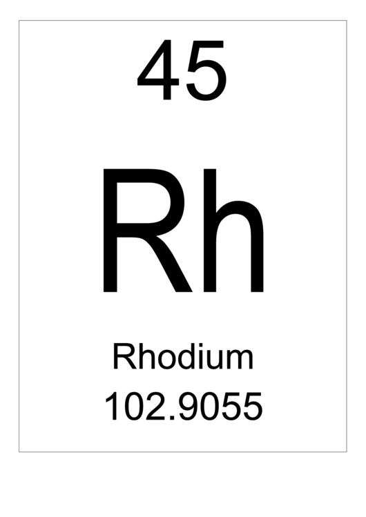 Element 045 - Rhodium Printable pdf