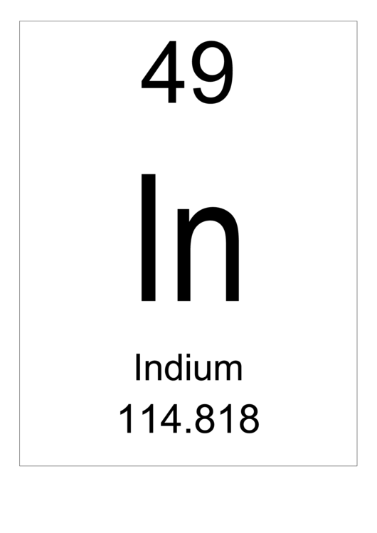 Element 049 - Indium Printable pdf