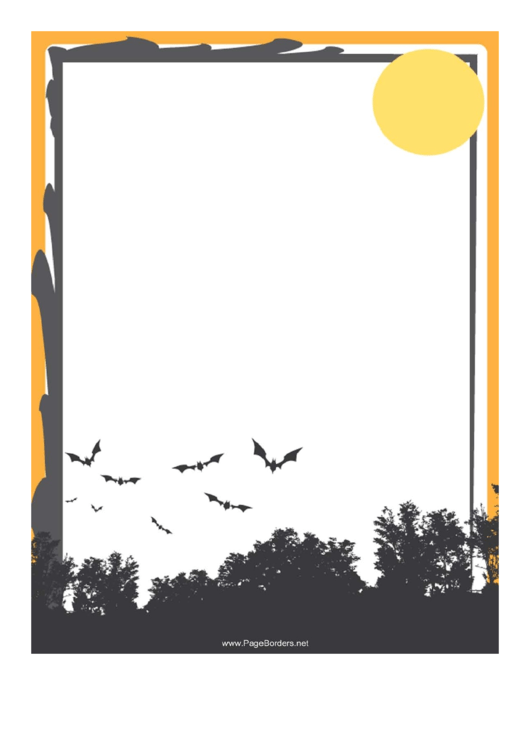 Moon And Forest Page Border Templates Printable pdf