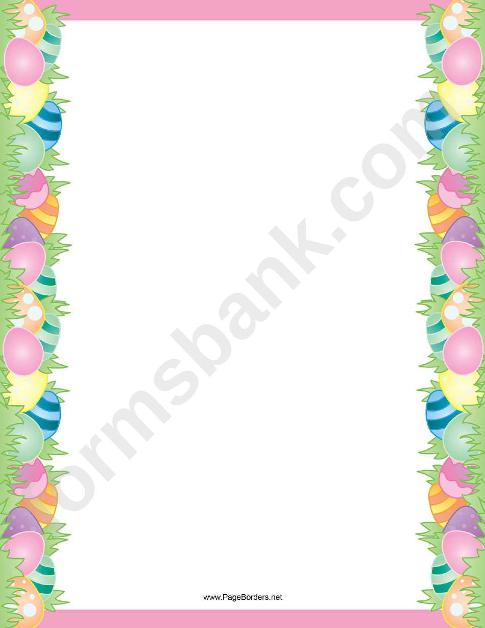 Easter Egg Purple Page Border Template