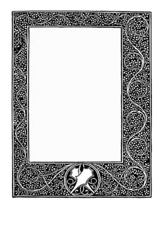 Medieval Plant Patters Page Border Templates Printable pdf