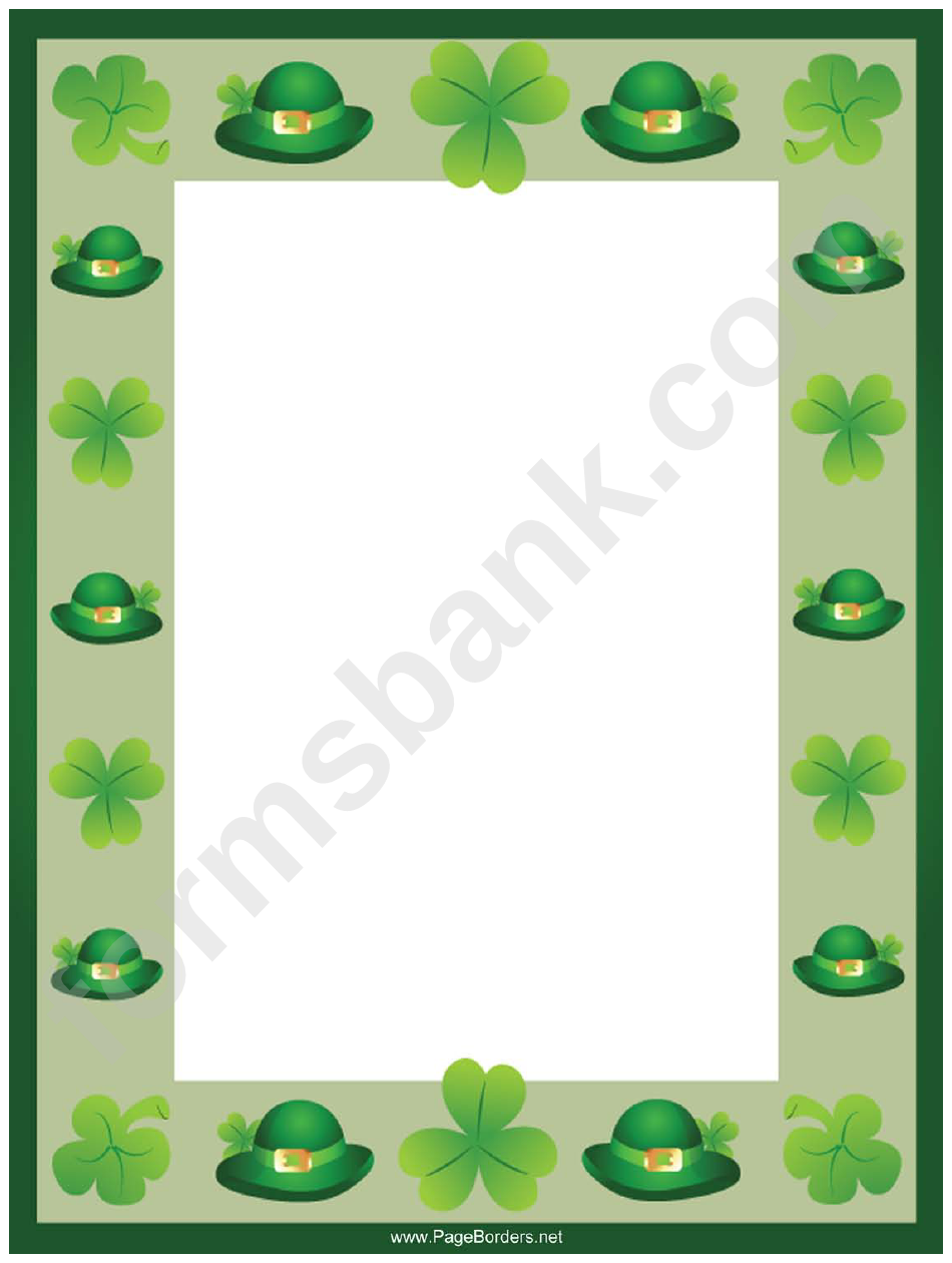Clover And Hat Page Border Templates