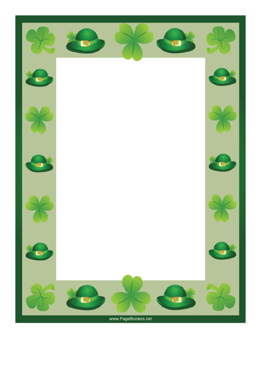 Clover And Hat Page Border Templates Printable pdf
