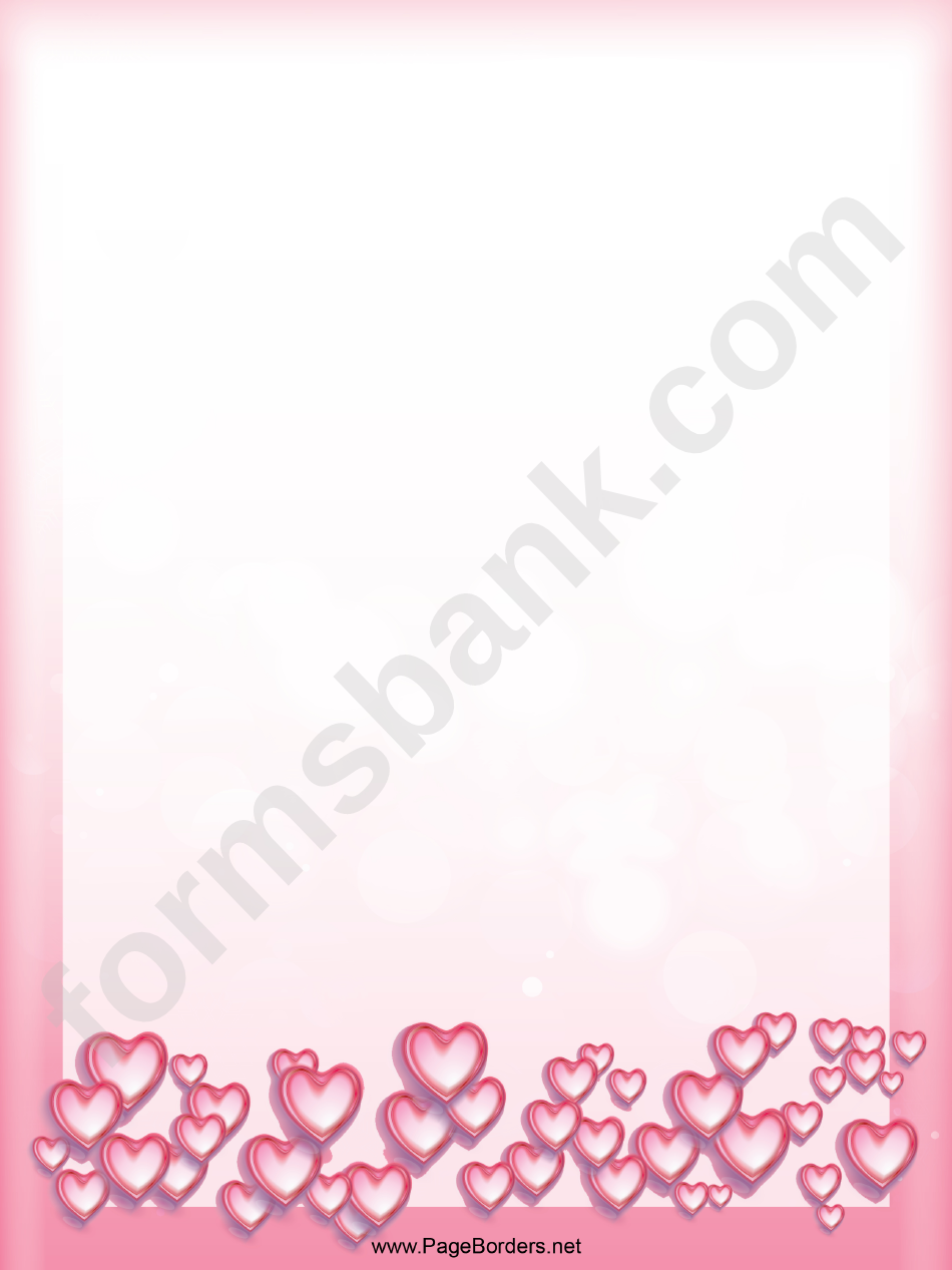 Pink Hearts Page Border Templates