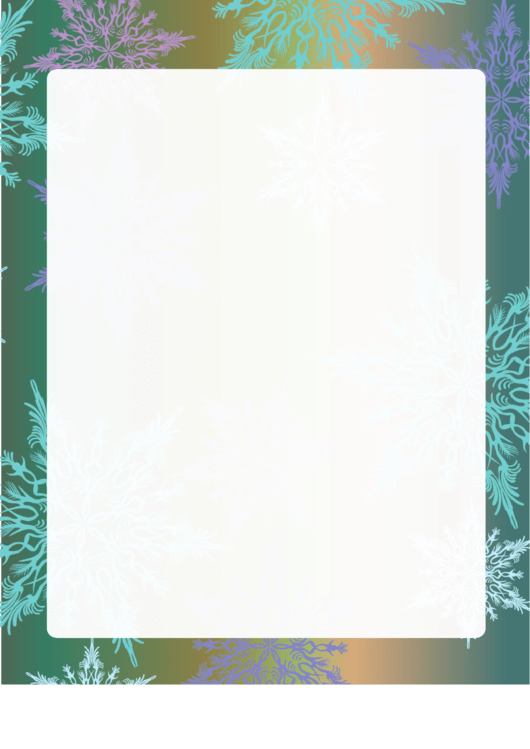 Snowflake Patterns Page Border Templates Printable pdf