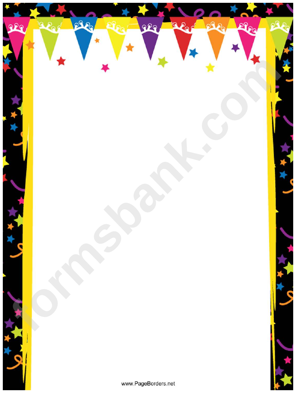 Party Starts Page Border Templates