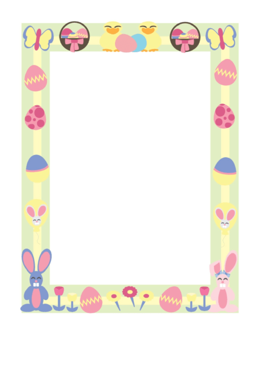 Fillable Pastel Easter Page Border Template Printable pdf