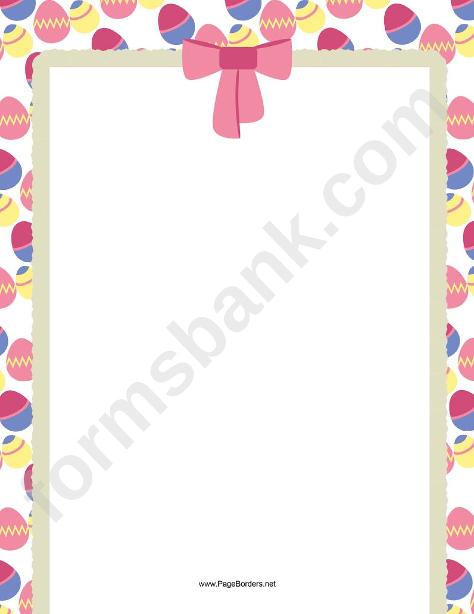 Easter Eggs And Bow Page Border Template