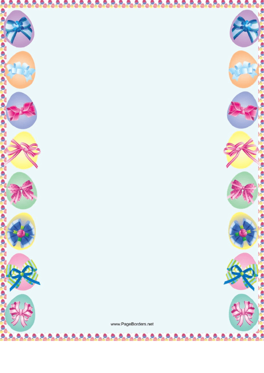 Fillable Easter Eggs With Ribbons Page Border Template Printable pdf