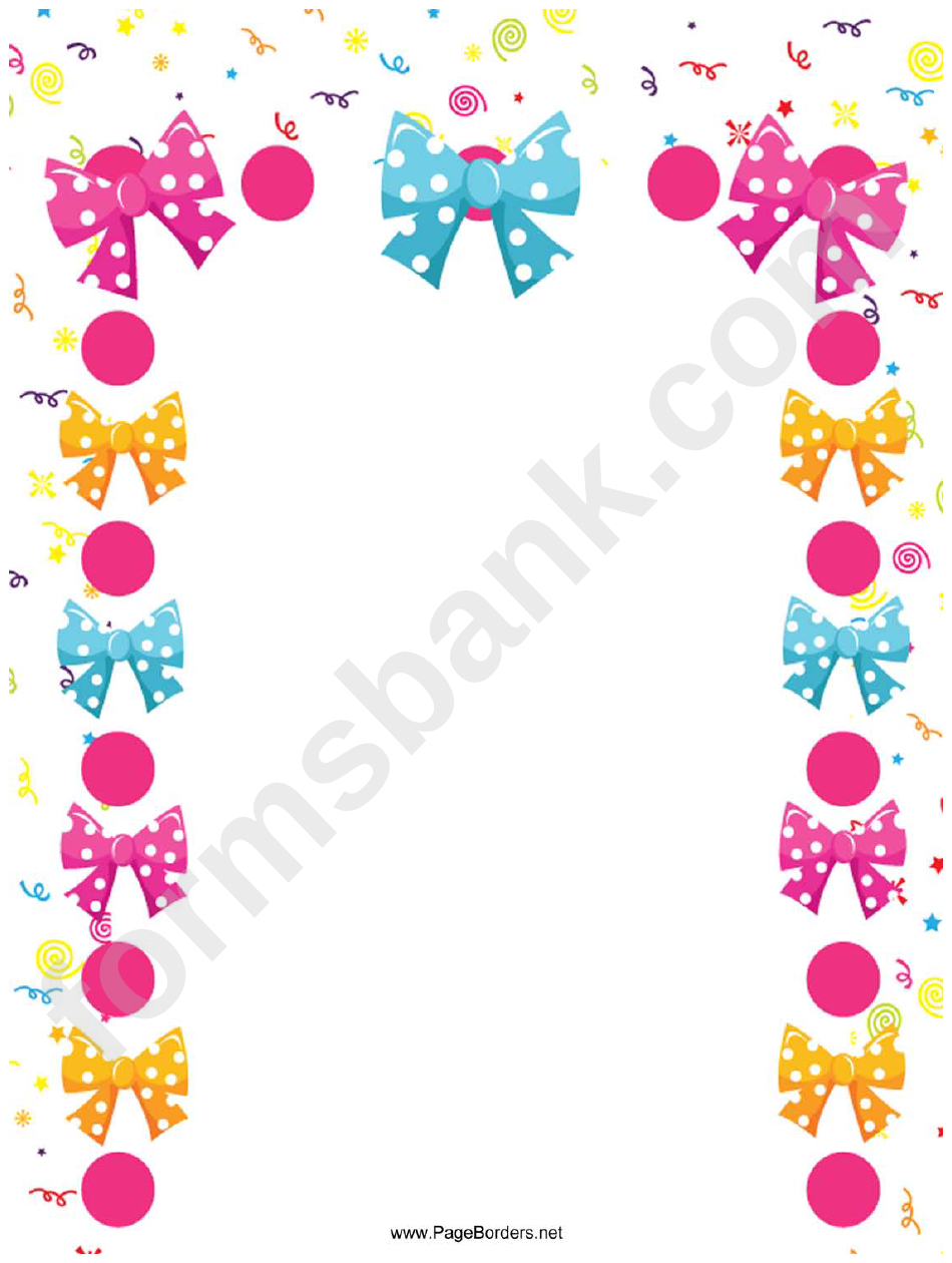 Party Bowties Page Border Templates