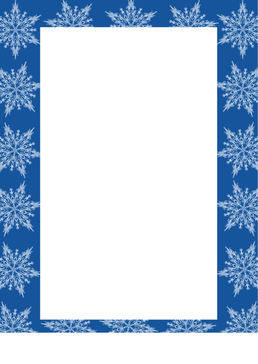 Snowflakes On Blue Background Page Border Templates Printable pdf