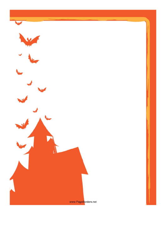 Bats Orange Page Border Templates Printable pdf