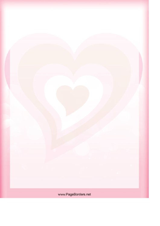 Pink Heart Watermark Page Border Templates Printable pdf