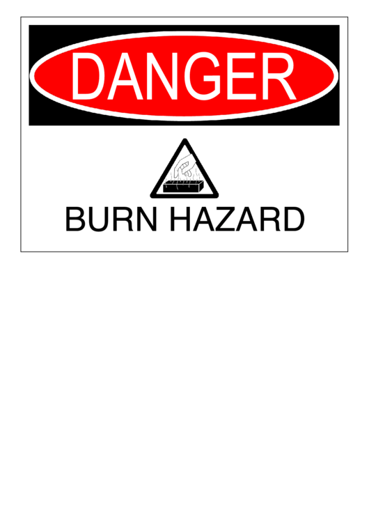 Burn Hazard Warning Sign Printable pdf