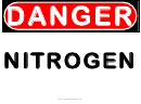Danger Nitrogen Warning Sign Template