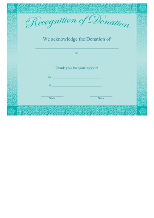 Donation Certificate Template Printable pdf