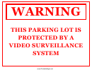 Parking Lot Protected By Cctv Warning Sign Template