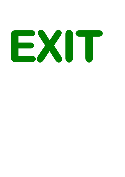 Exit Sign Green Printable pdf