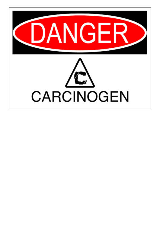 Danger Carcinogen Warning Sign Template Printable pdf