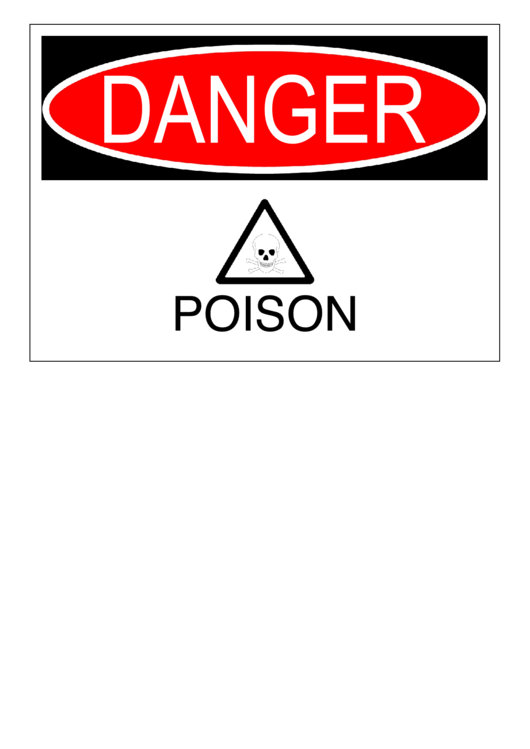 Danger Poison Warning Sign Template Printable pdf