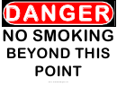 Danger No Smoking Beyond This Point Warning Sign Template