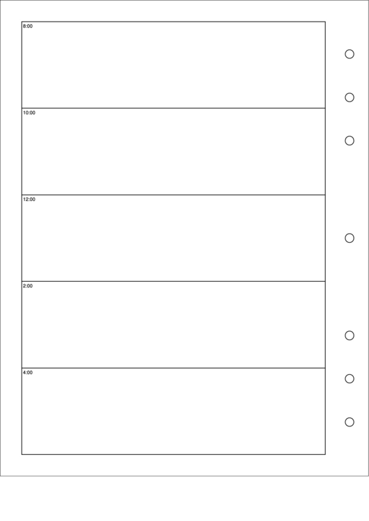 Hourly Planner Template - Right