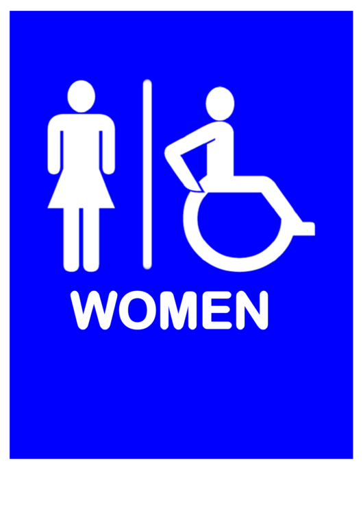 Restroom Sign Template - Women Printable pdf