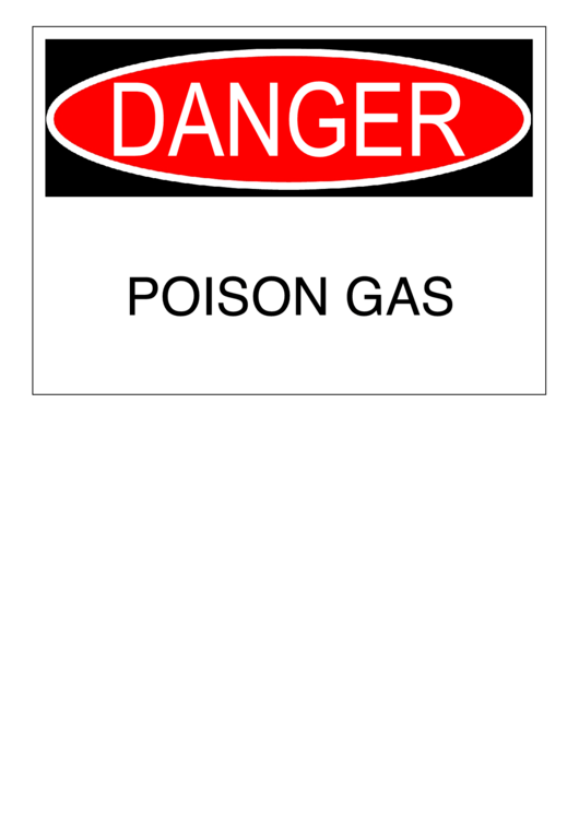 Danger Poison Gas Warning Sign Template Printable pdf