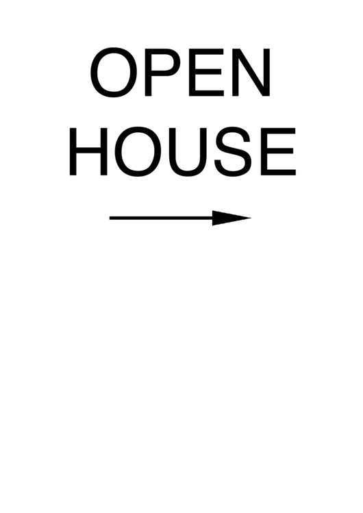 Open House Sign Printable pdf