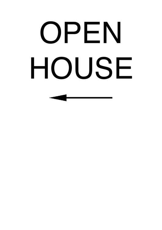Open House Left Sign Printable pdf