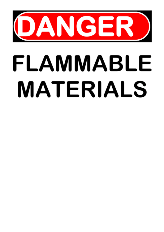 Danger Flammable Materials Warning Sign Template Printable pdf