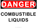 Danger Combustible Liquids Warning Sign Template