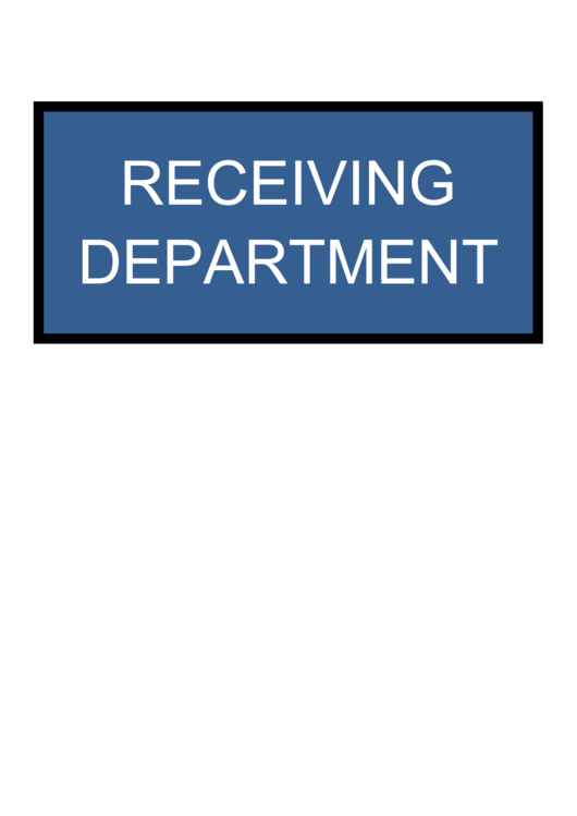 Receiving Department Sign Printable pdf