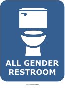 All Genders Restroom Warning Sign Template