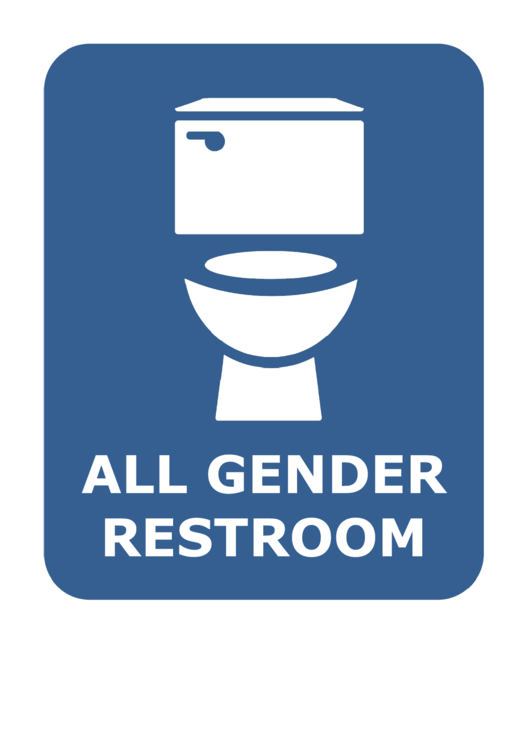 All Genders Restroom Warning Sign Template Printable pdf