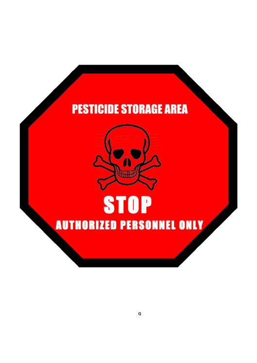 Pesticide Storage Area Warning Sign Template Printable pdf