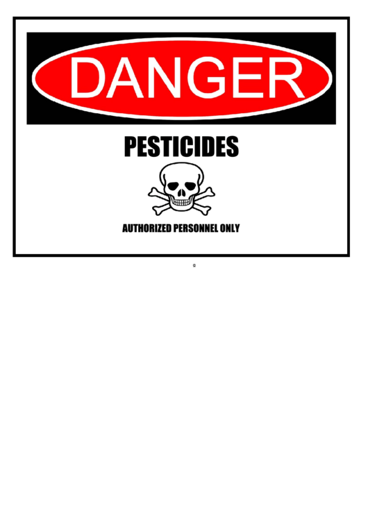 Danger Pesticides Warning Sign Template Printable pdf
