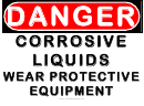 Danger Corrosive Liquids Warning Sign Template