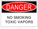 Danger No Smoking Toxic Vapors Warning Sign Template