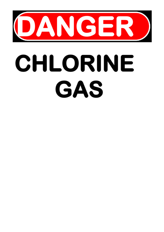 Danger Chlorine Gas Sign Printable pdf