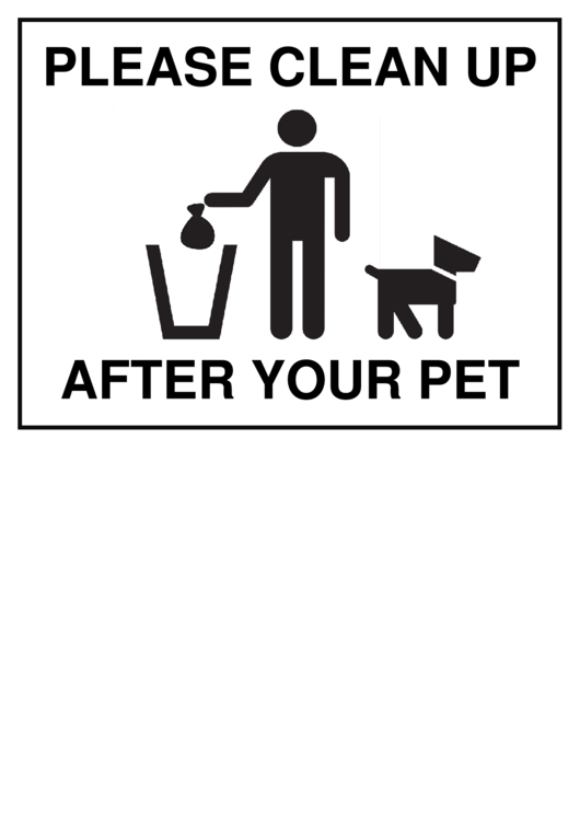 Please Clean Up After Your Pet Sign Printable pdf