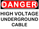 Danger High Voltage Underground Cable Warning Sign Template