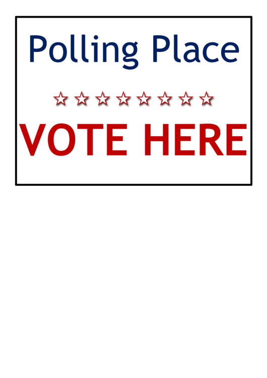 Polling Place Vote Here Sign Printable pdf