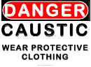 Danger Caustic Wear Protective Clothing Warning Sign Template