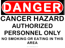 Danger Cancer Hazard Authorized Personnel Only Warning Sign Template