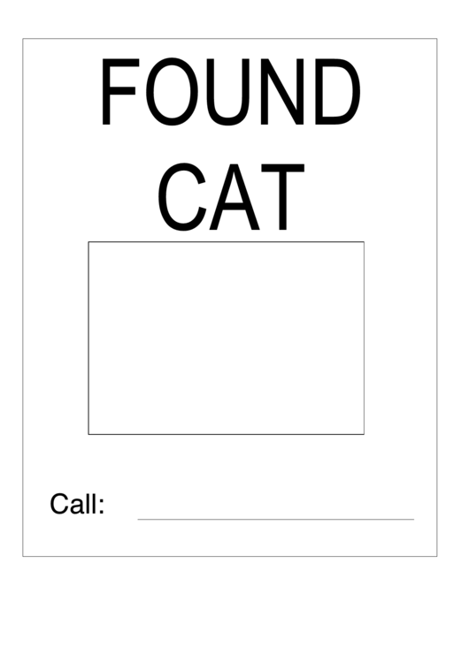 Found Cat Sign Printable pdf