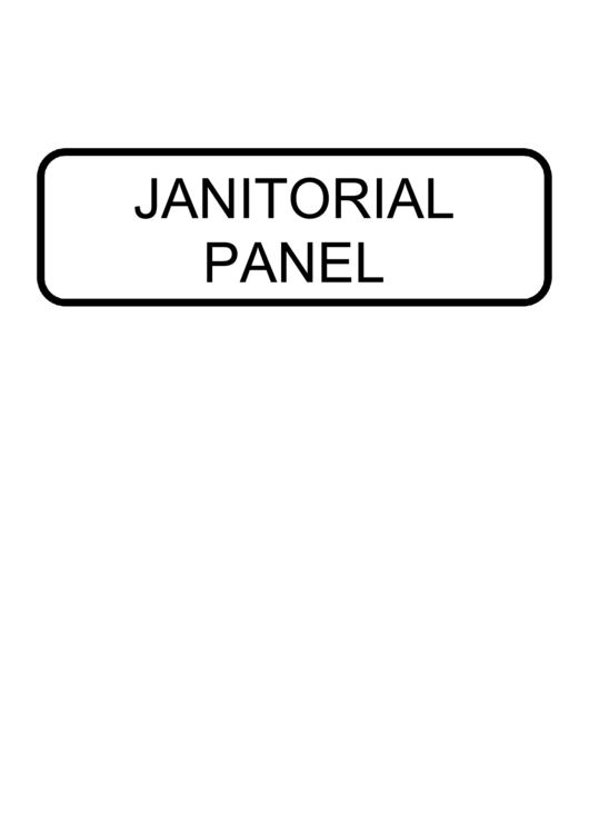 Janitorial Panel Sign Printable pdf