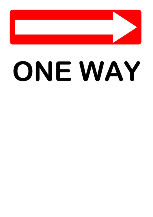 One Way Sign Template Printable pdf