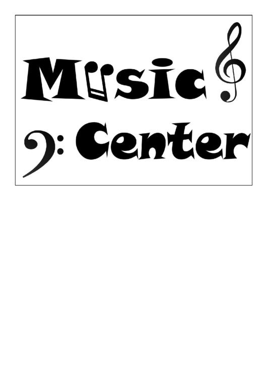 Music Center Sign Printable pdf