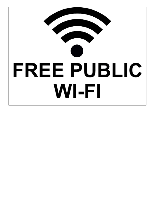 Free Public Wifi Sign Template Printable pdf